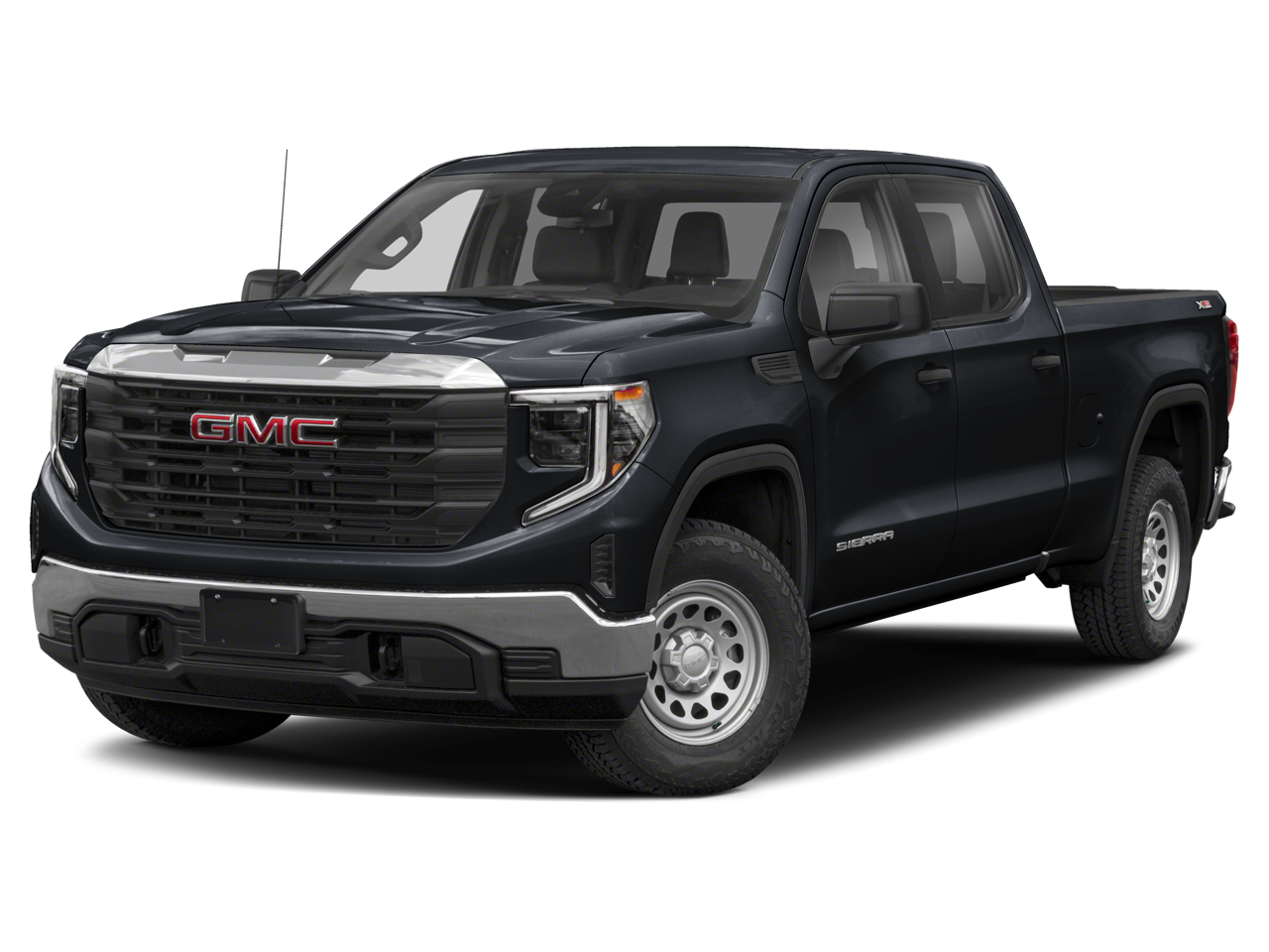 2022 GMC Sierra 1500 AT4 in Summit White — front three-quarter view