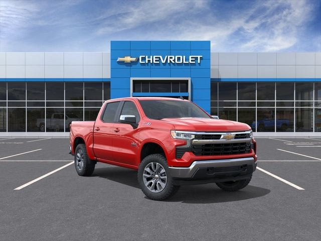 2026 Chevrolet Silverado 1500 LT in Red Hot — front three-quarter view