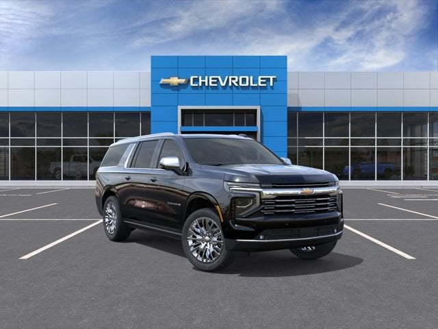 2026 Chevrolet Suburban Premier in Black — front three-quarter view
