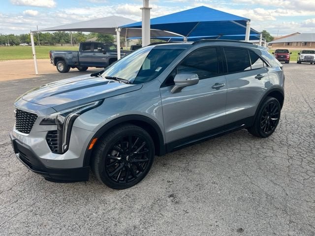 2023 Cadillac XT4 Sport in Argent Silver Metallic — front three-quarter view