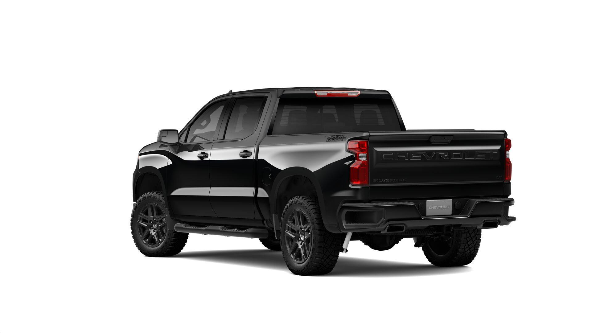 2026 Chevrolet Silverado 1500 LT Trail Boss in Black — front three-quarter view
