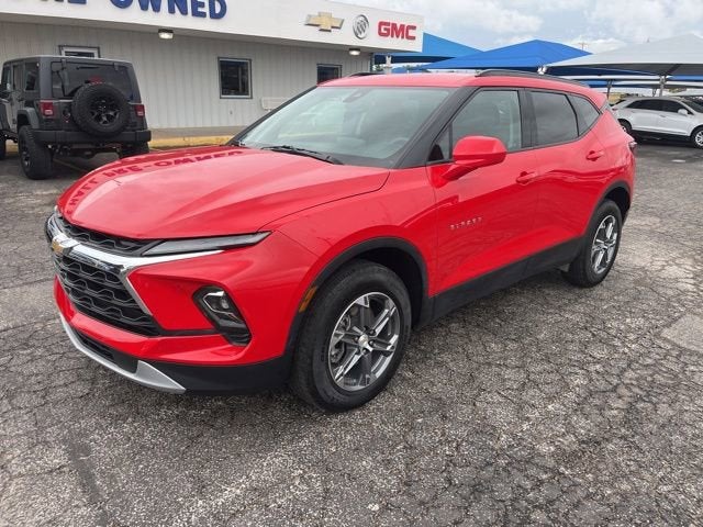 2023 Chevrolet Blazer 2LT in Red Hot — front three-quarter view