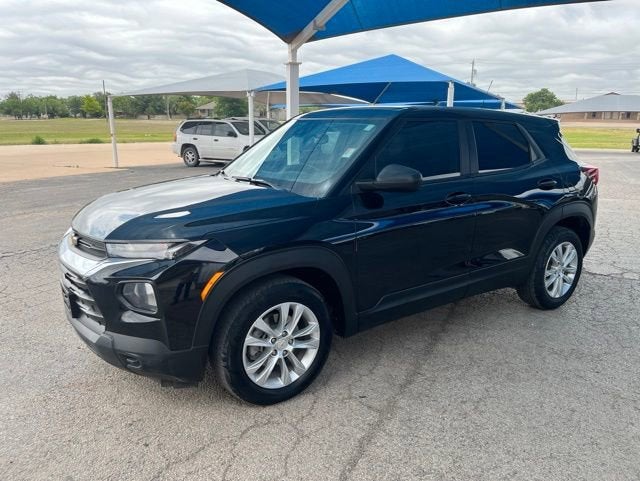 2023 Chevrolet Trailblazer LS in Mosaic Black Metallic — front three-quarter view